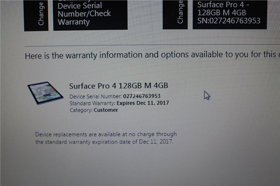 surface pro serial number check