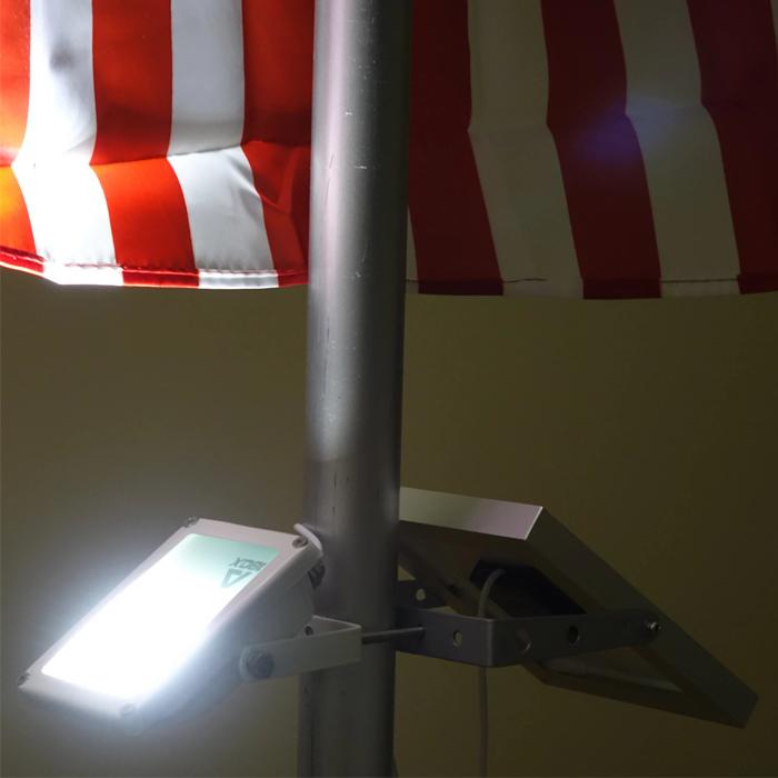 Mini Alpha180X Solar Flag Pole Flood Light Spotlight