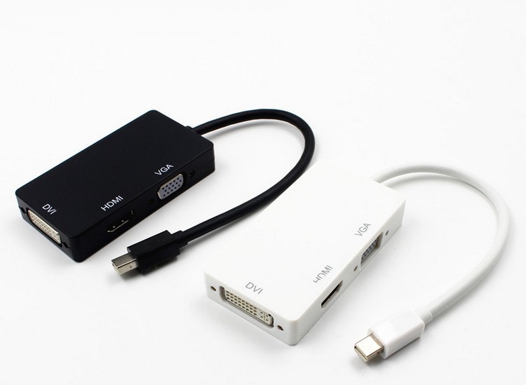 Mini Display Thunderbolt Port To HDMI VGA DVI Display Port DP Cable Adapter
