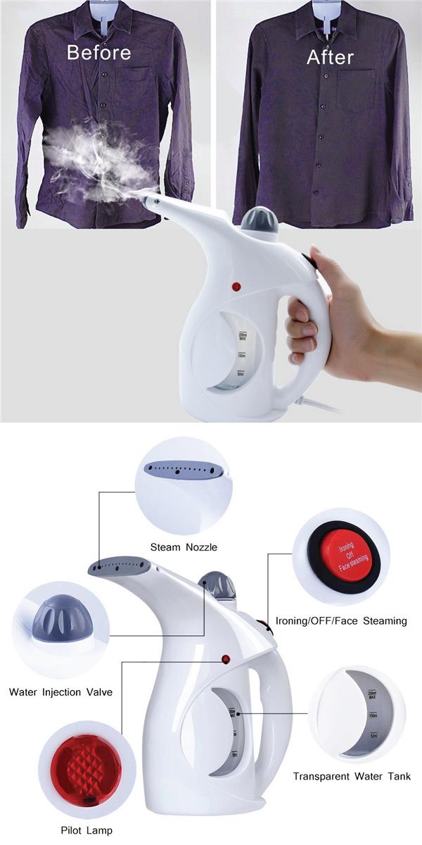 Mini Portable Garment Facial Ironing Steamer Clothes Face Travel