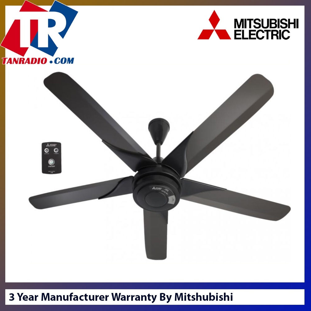 Mitsubishi Ceiling Fan 5 Blade Black Mit C56 Rq5 P