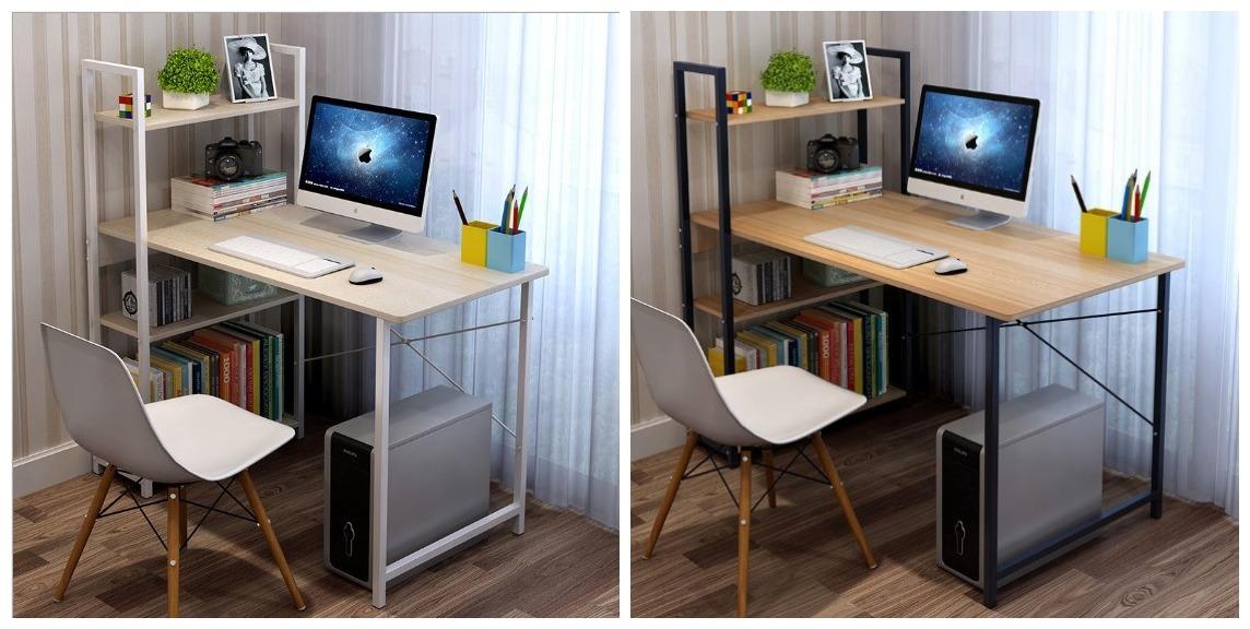 Modern Computer Laptop Desk Study Table With Bookshelf
