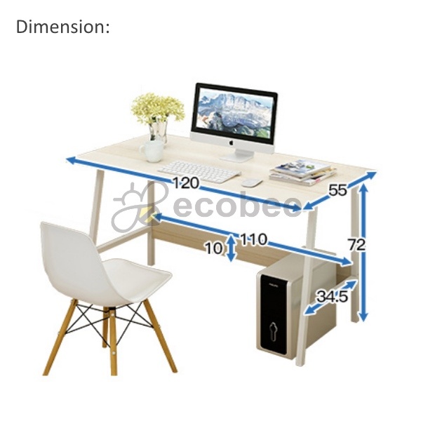 Modern Home Office Ikea Style Desk Table Ladder Leg Design 4ft