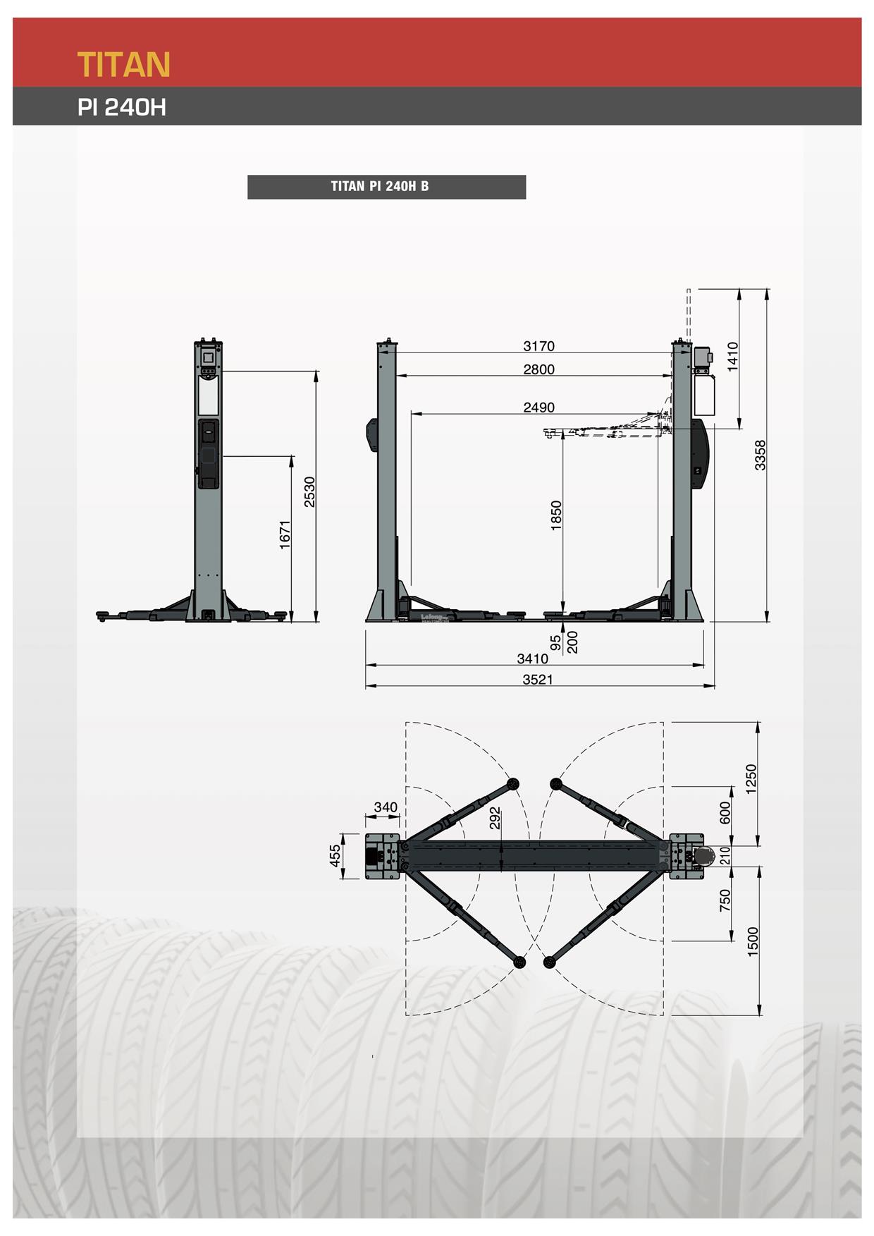 MONDOLFO FERRO | TITAN PI 240H B |  2-Post Car Lift/Hoist