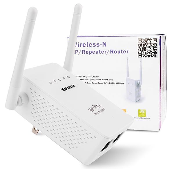 Motoraux &reg; Wireless-N Mini Wi-Fi Range Extender with Five Modes