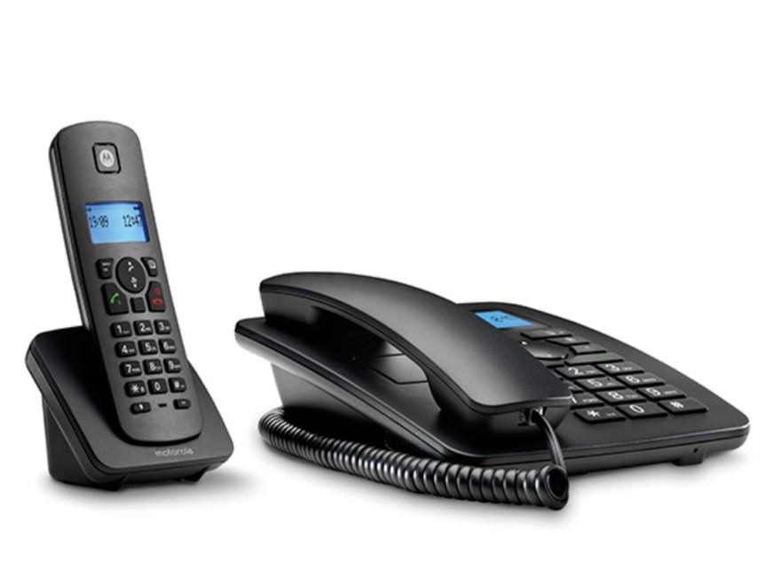 MOTOROLA C4201 COMBO DECT Corded and Cordless Speaker Display Caller ID Phone 