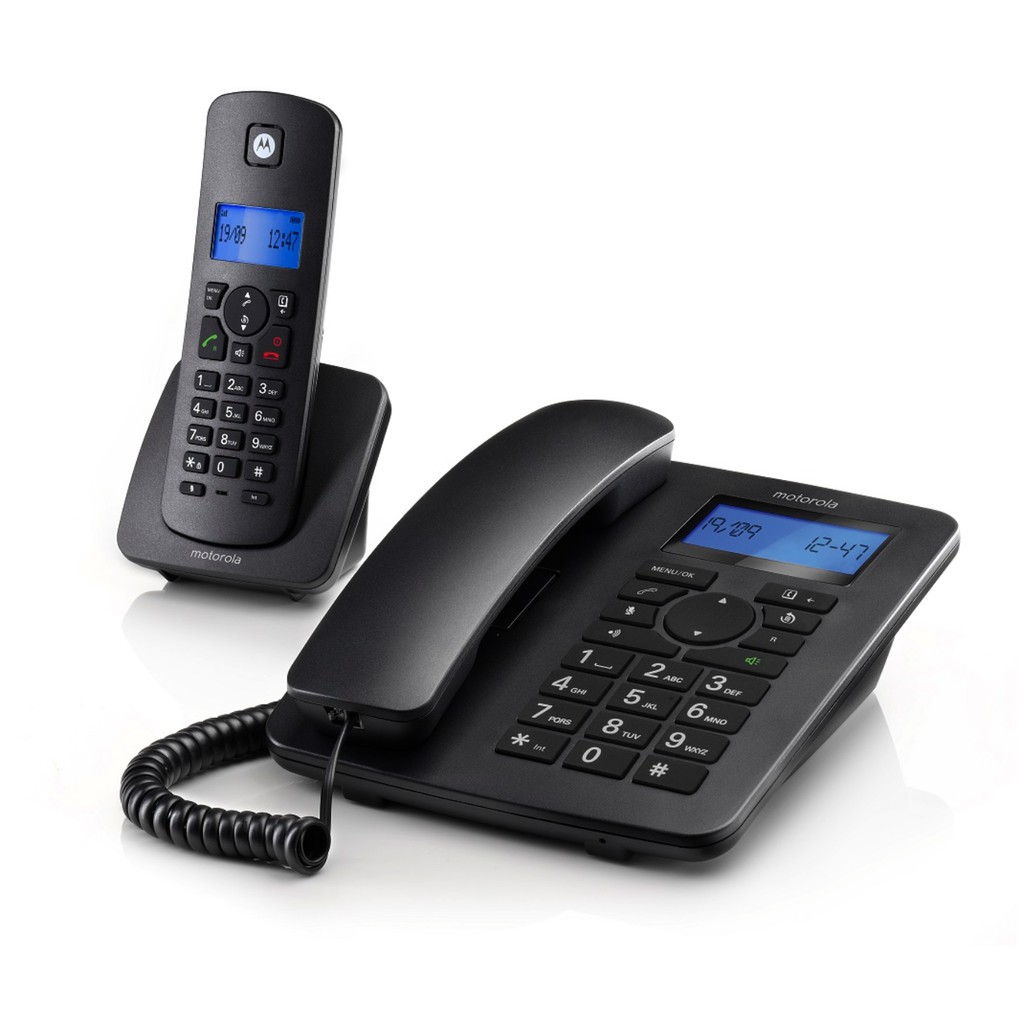 MOTOROLA C4201 COMBO DECT Corded and Cordless Speaker Display Caller ID Phone 