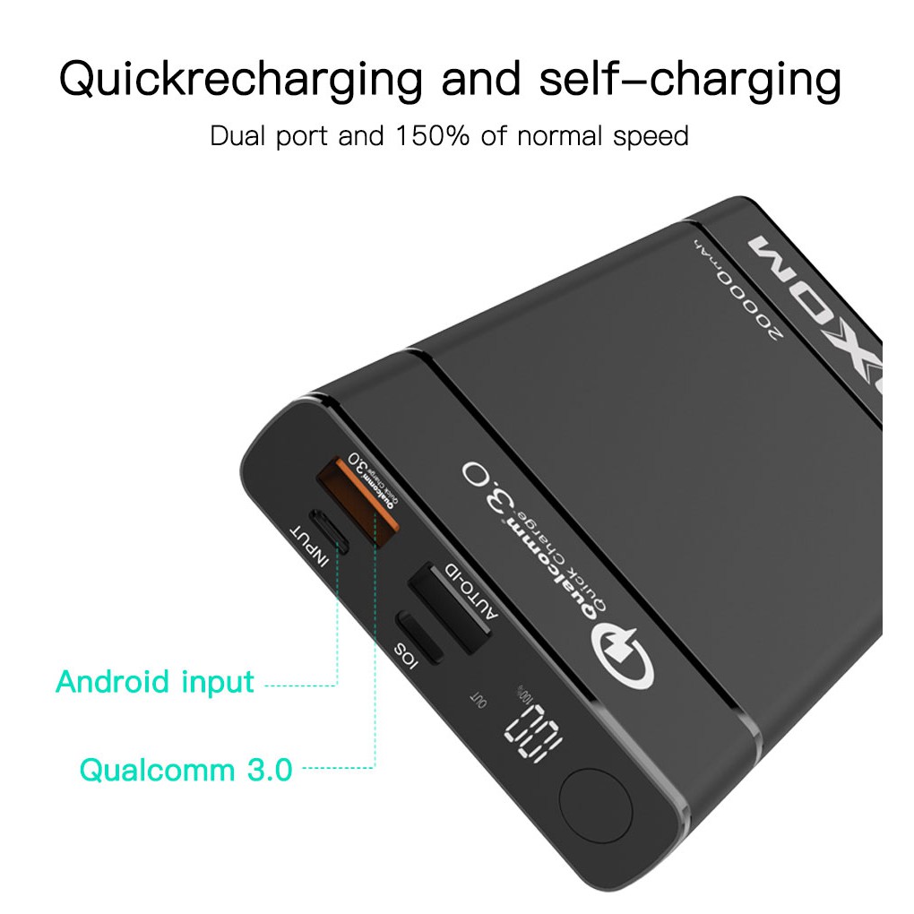 Moxom MI-5 20000mAh QC 3.0 Dual USB Qualcomm Quick Charge 3.0 Powerbank