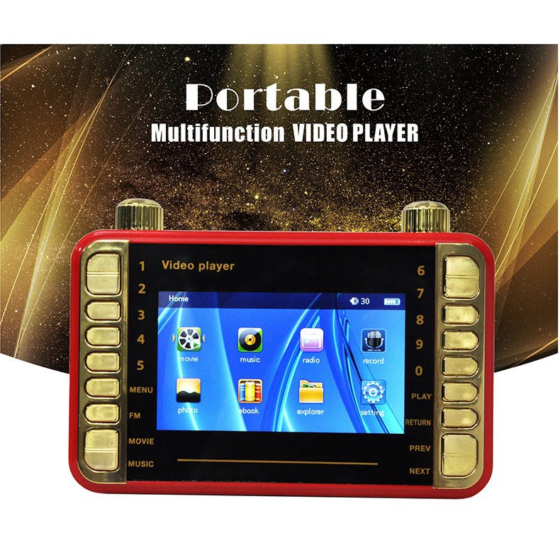 MP4 MP3 Portable Rechargeable Video Player Support Radio TF Card