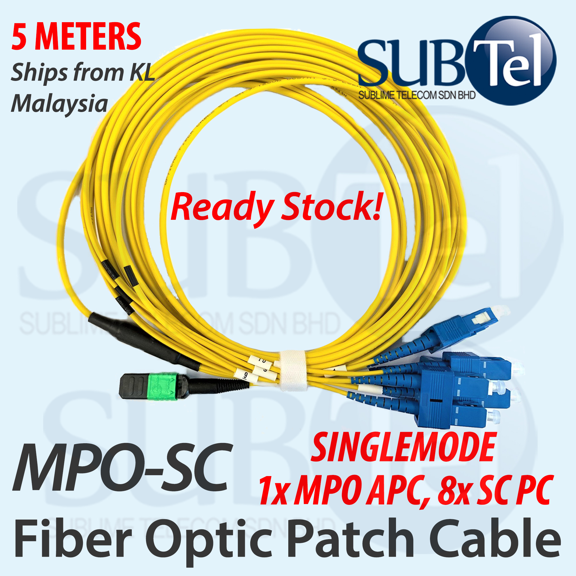 MPO to 8x SC Female 8 Cores Single Mode Fiber Optic Trunk Cable MPO-SC