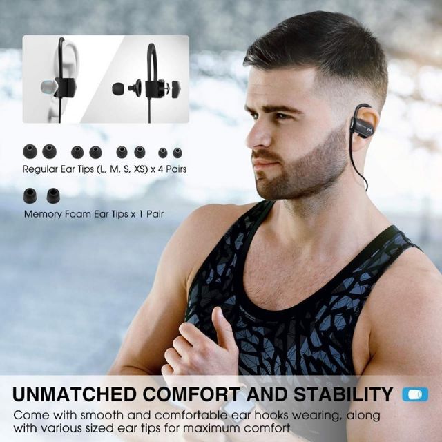 Mpow D7 [Upgraded] Sports Bluetooth Earphones Wireless Earbuds Bass Stereo W/M