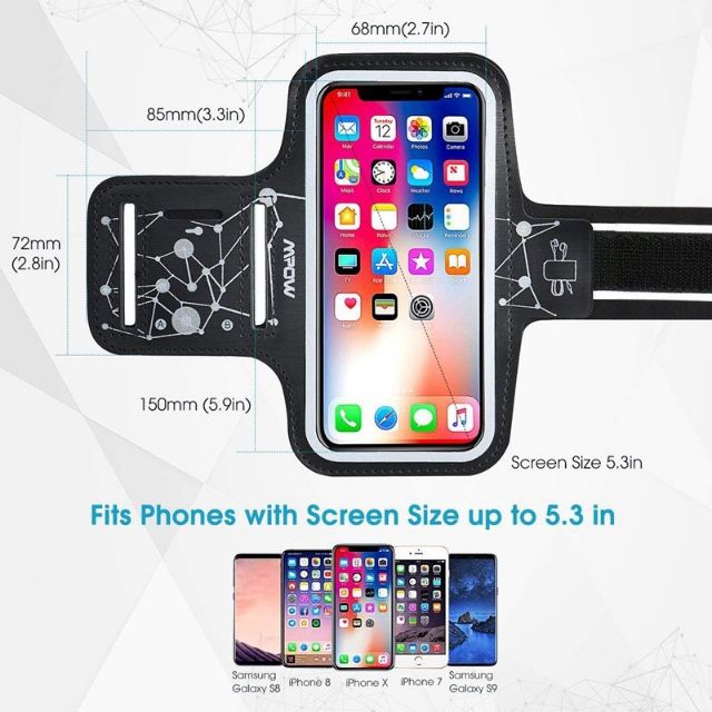 Mpow Running Armband with Card Pockets Key Slot for iPhone X/8/7 6 6s Galaxy