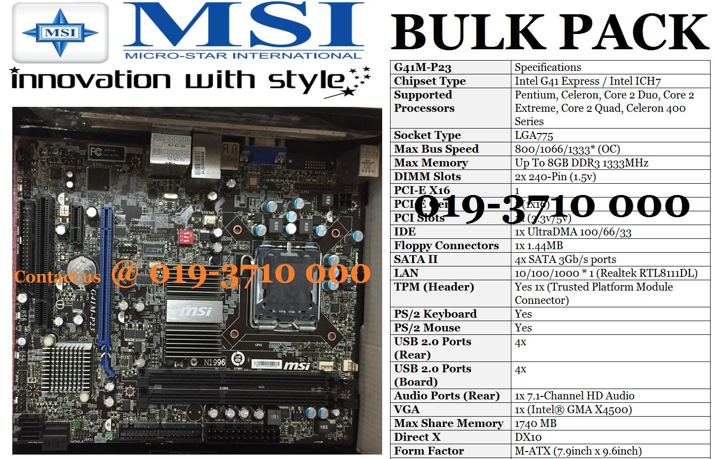 Msi g41m p23 разгон