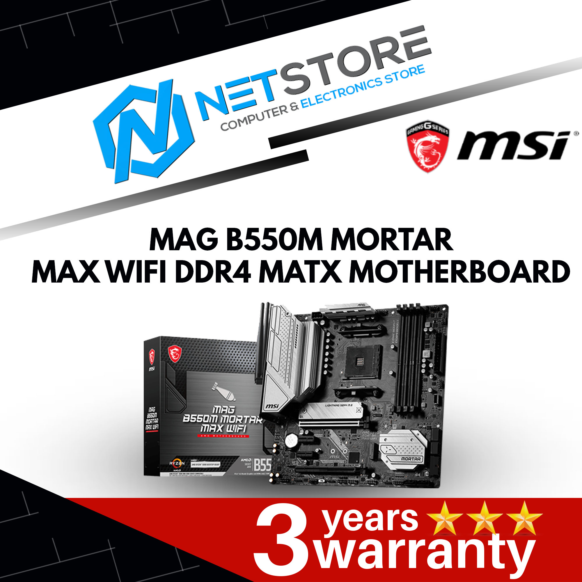 MSI MAG B550M MORTAR MAX WIFI DDR4 MATX MOTHERBOARD
