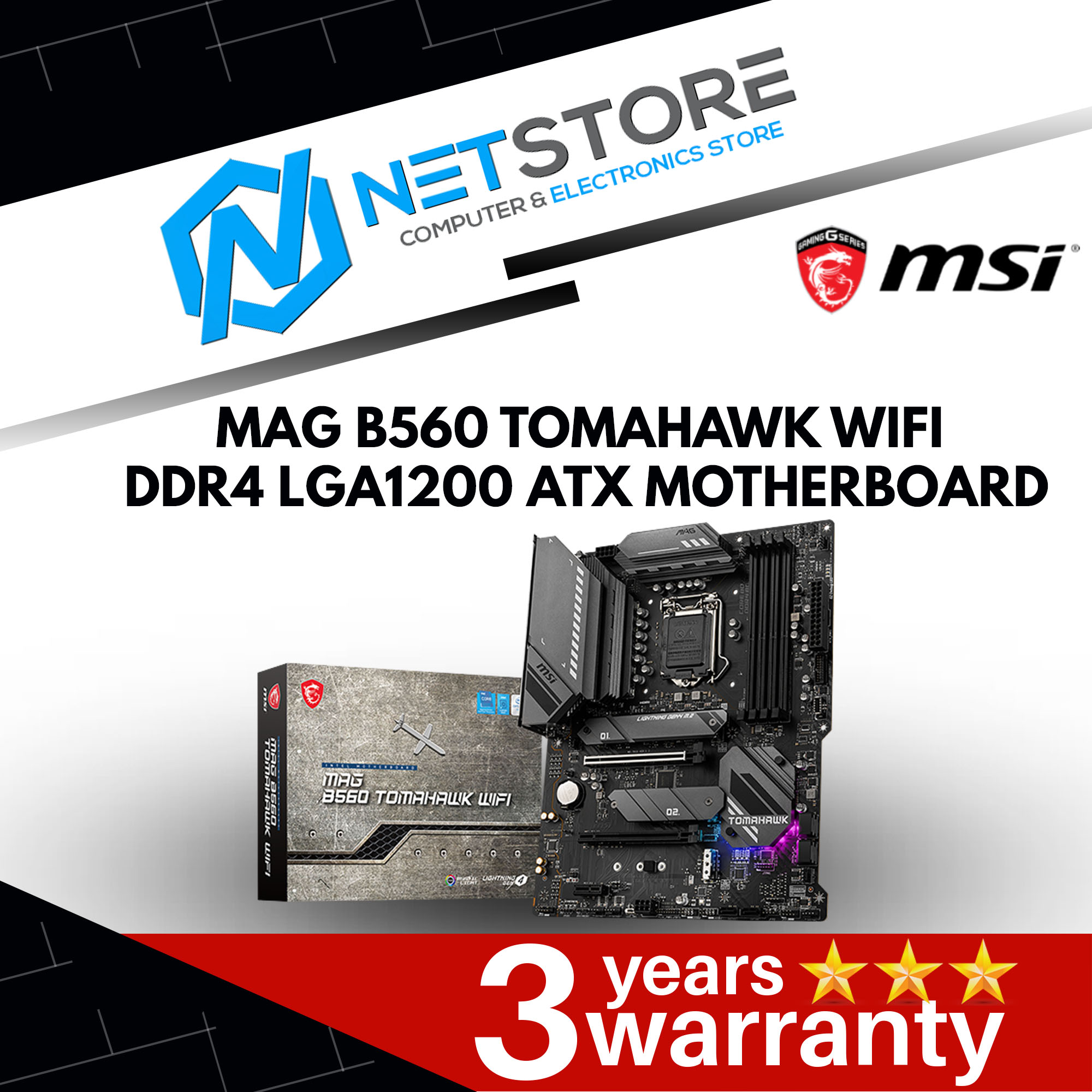 MSI MAG B560 TOMAHAWK WIFI DDR4 LGA1200 ATX MOTHERBOARD