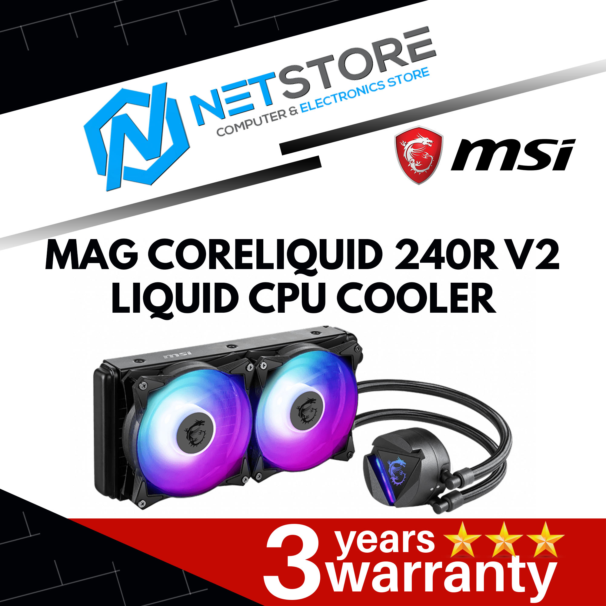 MSI MAG CORELIQUID 240R V2 ARGB LIQUID CPU COOLER