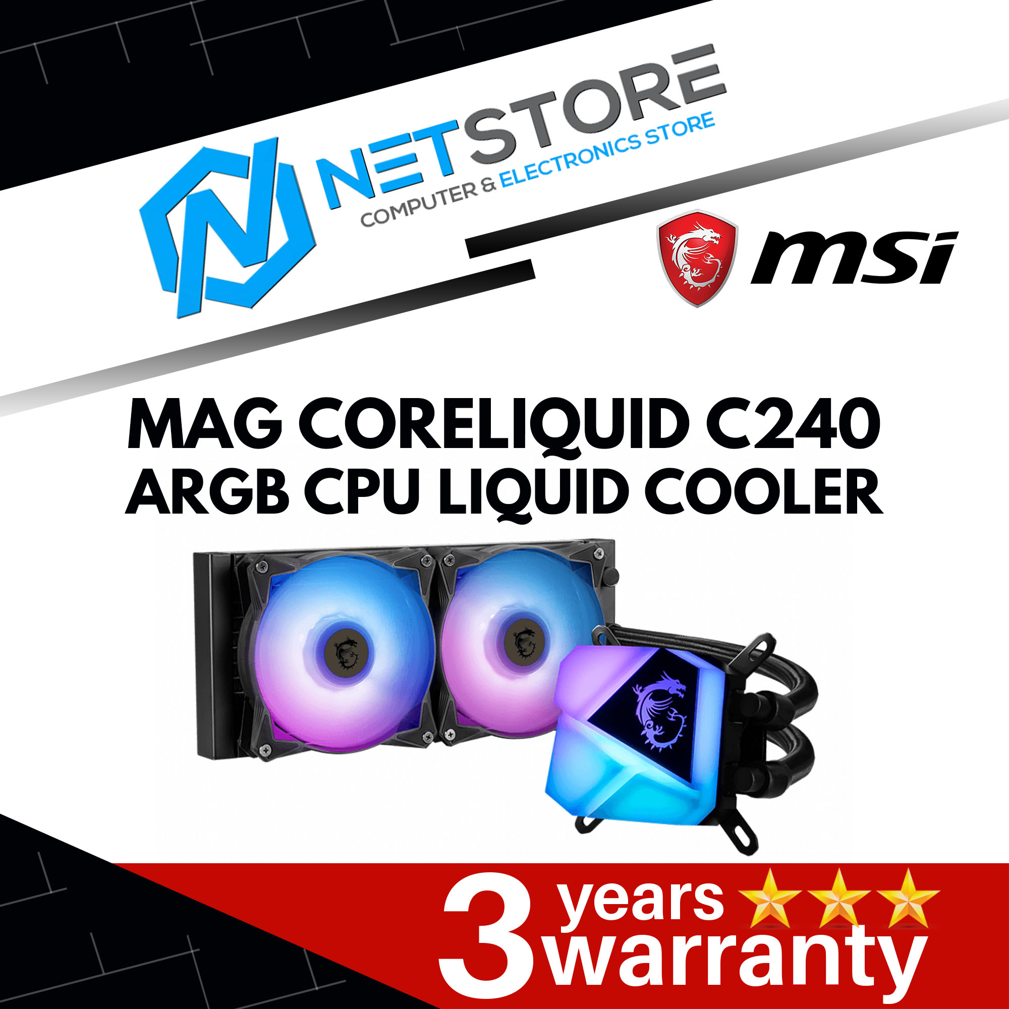MSI MAG CORELIQUID C240 ARGB CPU LIQUID COOLER