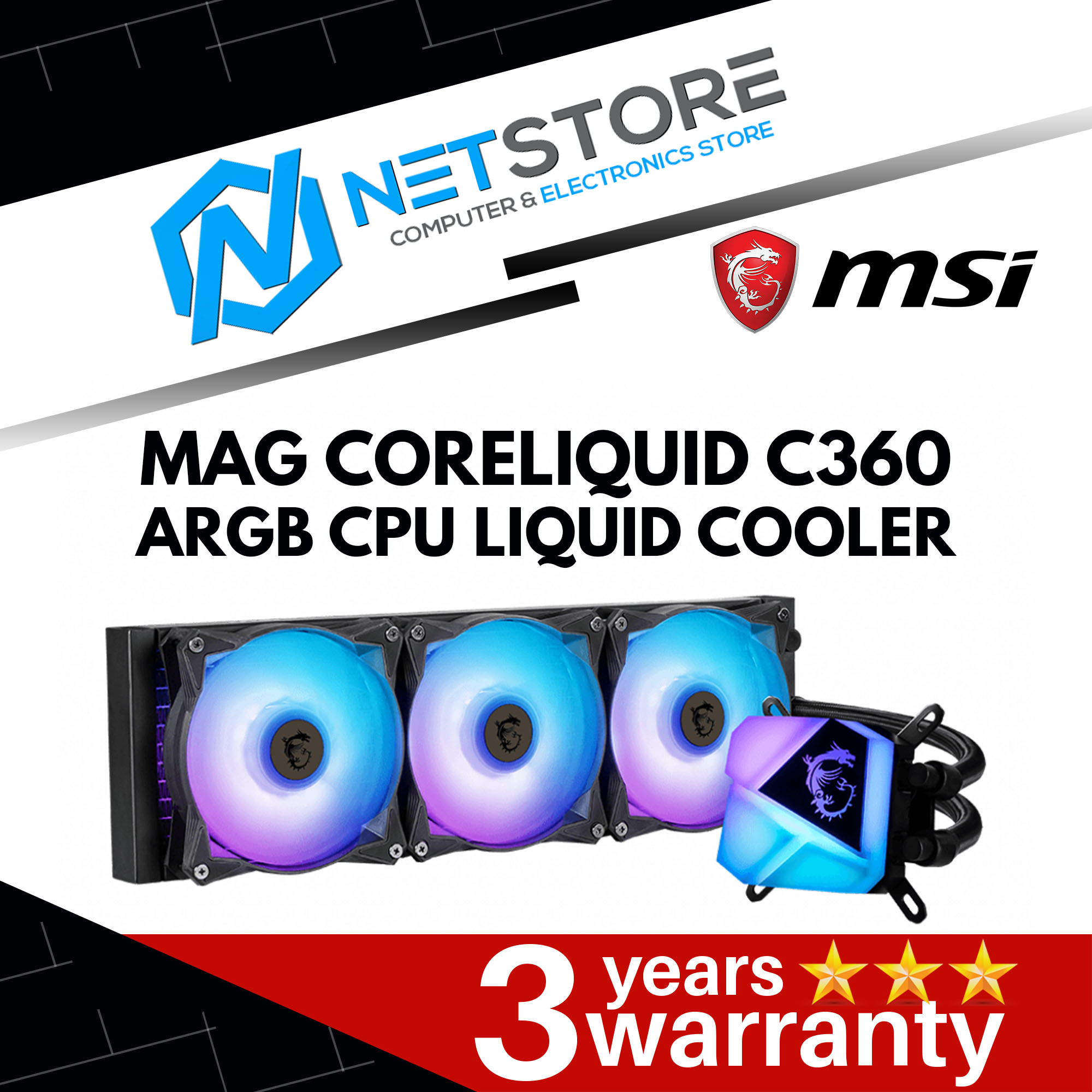 MSI MAG CORELIQUID C360 ARGB CPU LIQUID COOLER