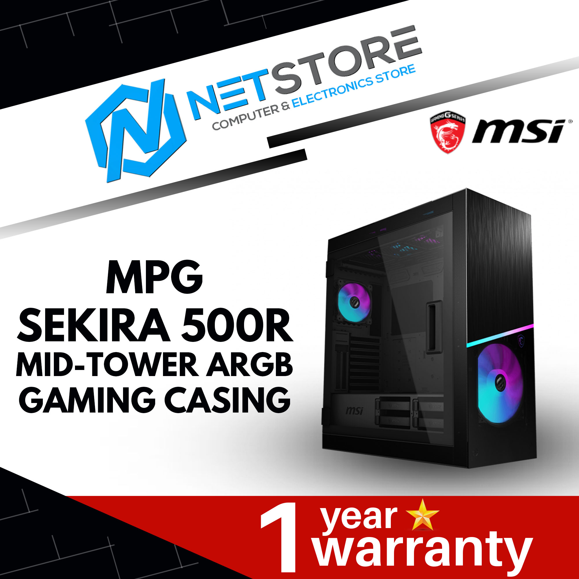 MSI MPG SEKIRA 500R MID-TOWER ARGB GAMING CASING