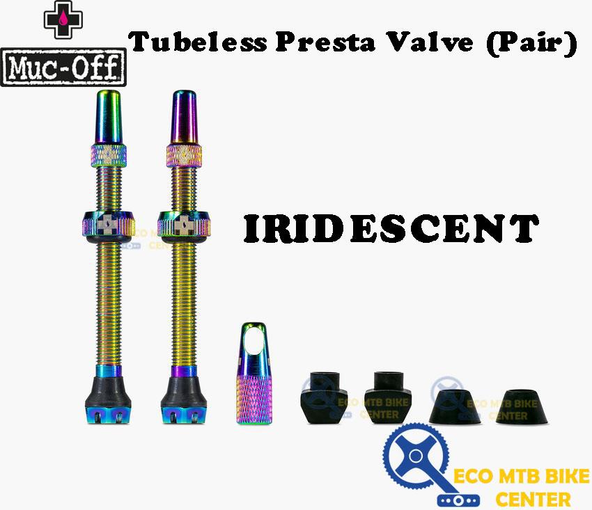 Muc-Off Tubeless Valves V2, Iridescent 44mm - Tubeless Valve Stems with  Valve Core Removal Tool for Tubeless Tires - Includes Presta Valve Stem Caps