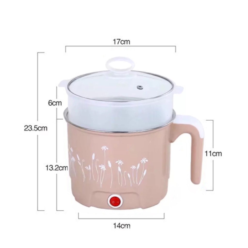 Multi Cooker 1.85L Cooking Hot Pot Electric Rice Cooker Food Steamer Steamboat