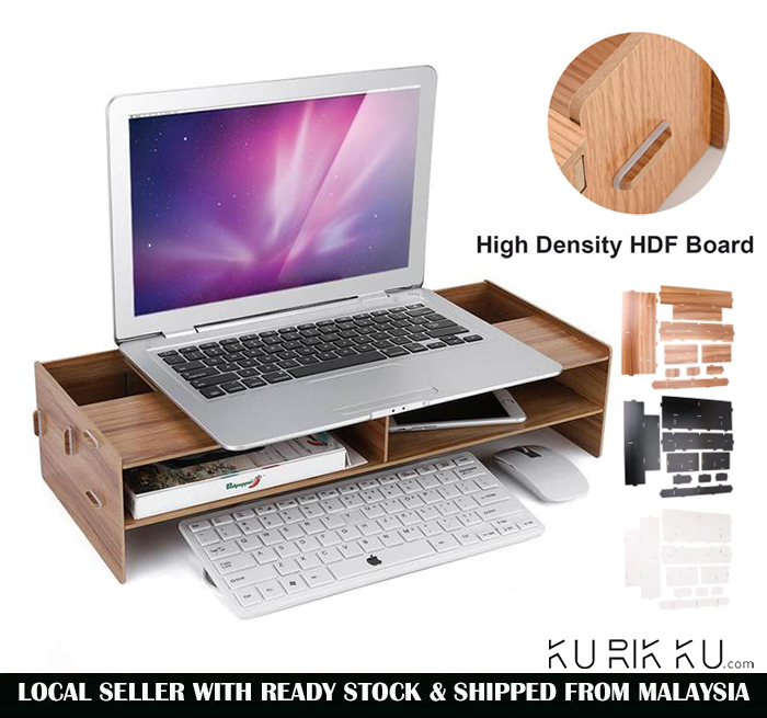 Multi Function Computer Monitor Stand Laptop Notebook Shelf Table Desk