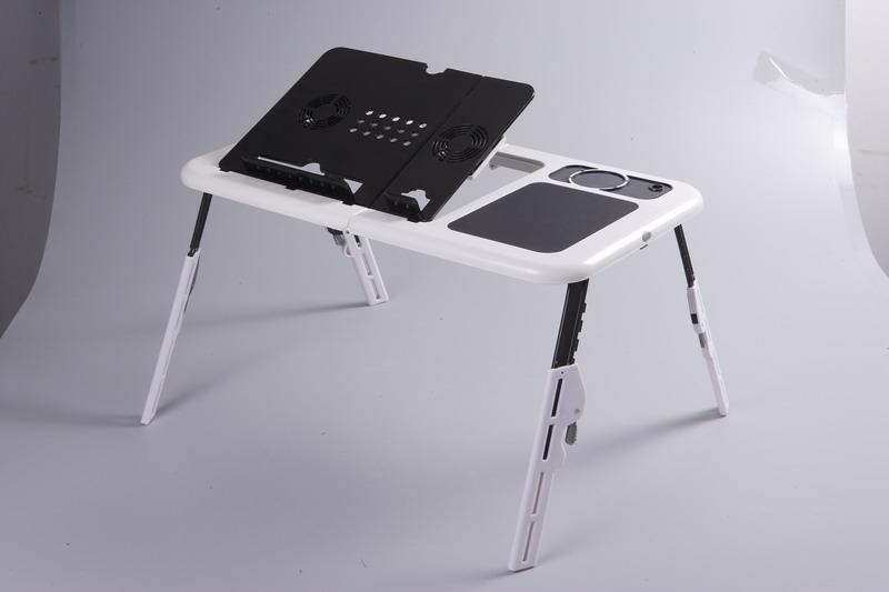 Multi-function portable folding bed laptop desk with dual fan radiator