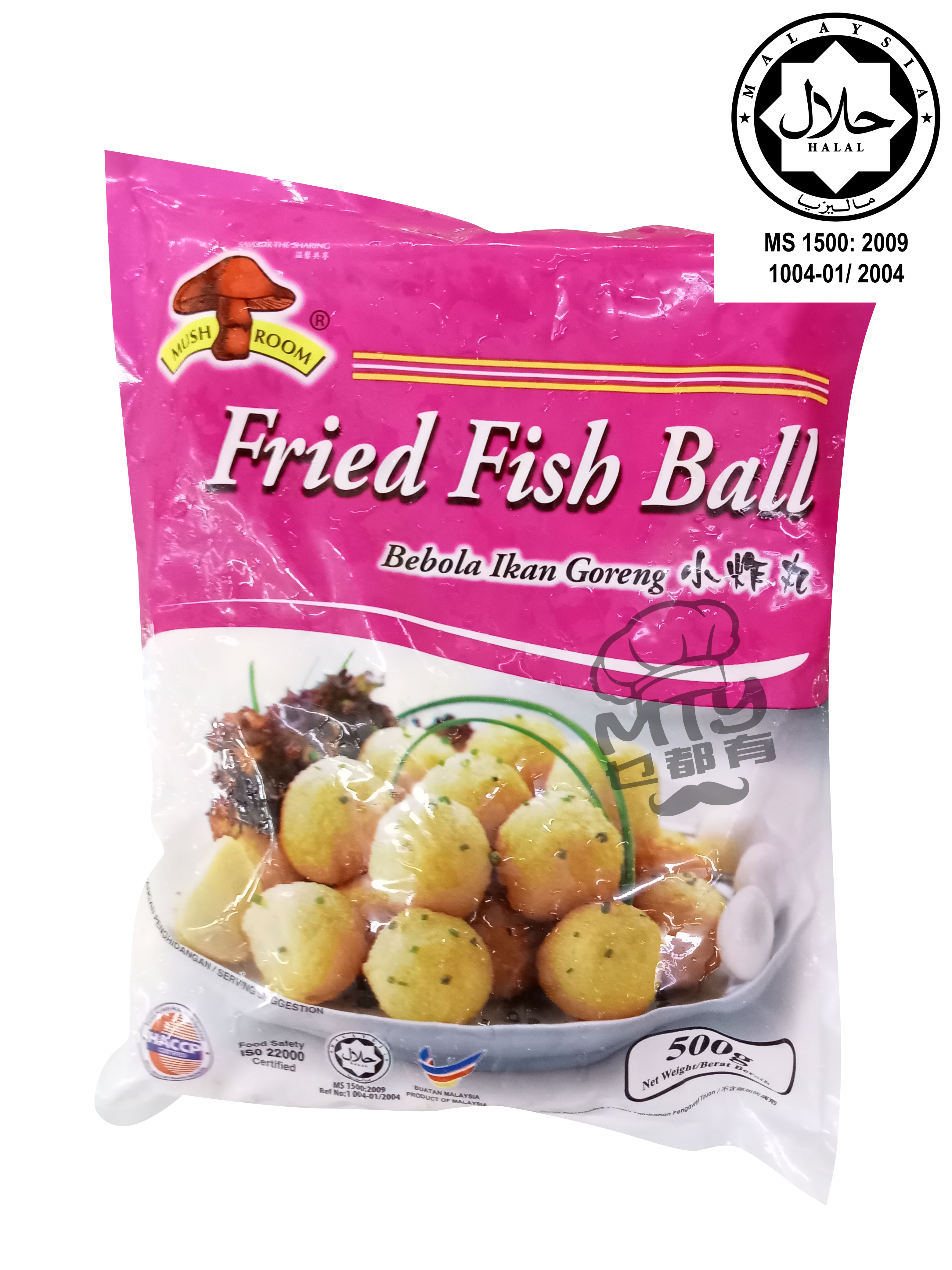MUSHROOM Brand Small (Fried) Fish Ball 500g