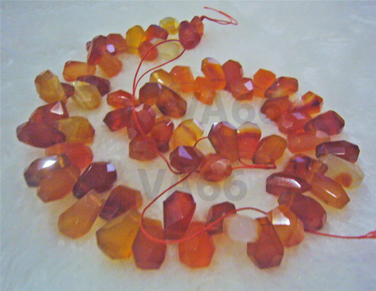 Natural Facetted Orange Red Agate Gemstones 2-way Pendant Batu Asli