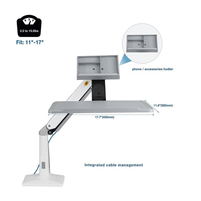 Nb North Bayou Sit Stand Laptop Computer Arm Desktop Mount Height Adju