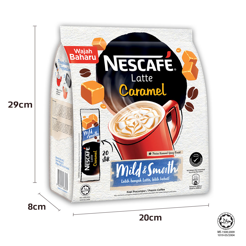 NESCAFE Latte Caramel 10x25g FREE Ice Tray, x2 packs [Exp : Nov'22]