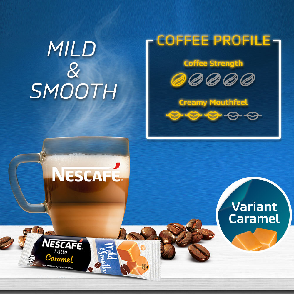 NESCAFE Latte Caramel 10x25g FREE Ice Tray, x2 packs [Exp : Nov'22]