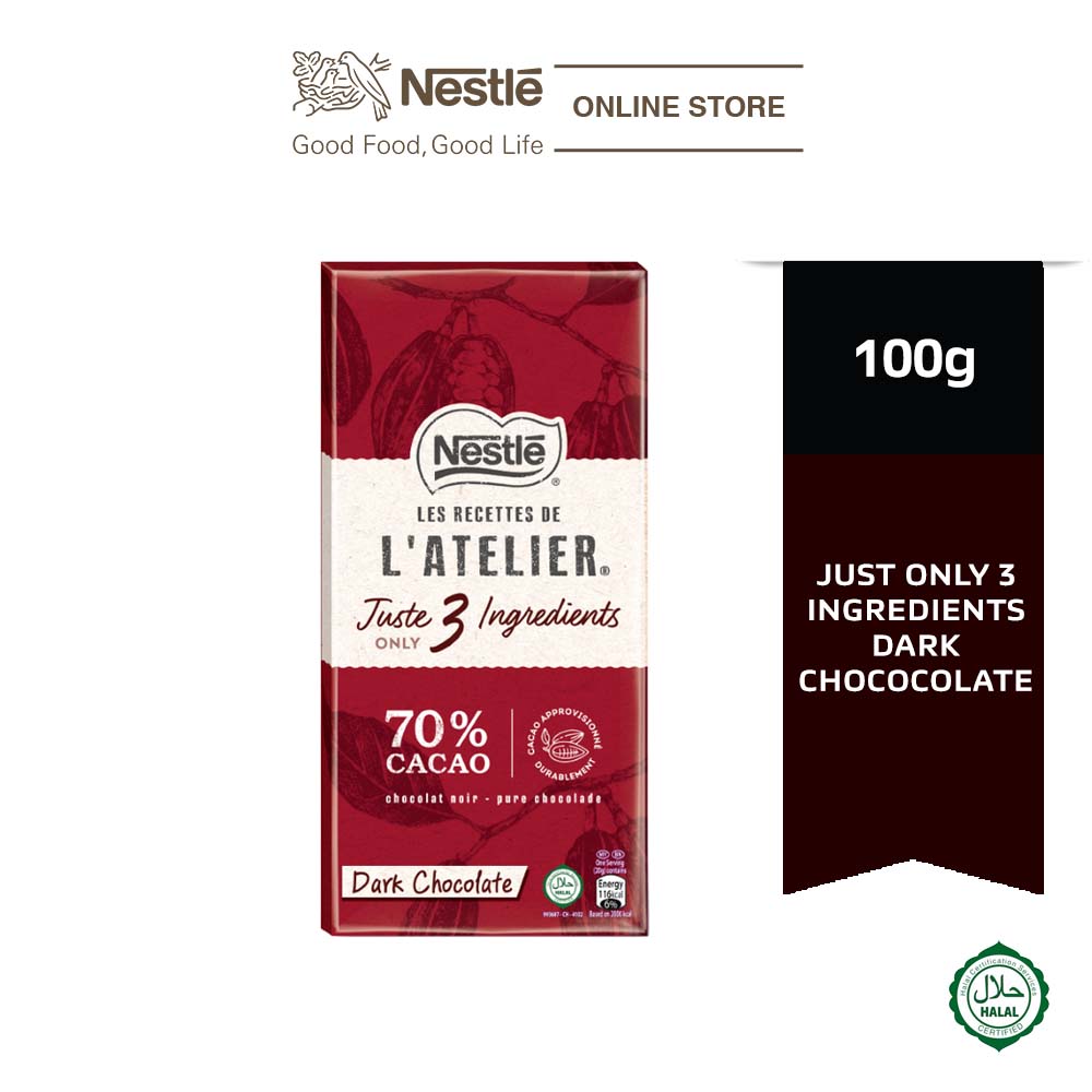 Nestle Les Recettes de lAtelier Dark Chocolate 70% Cacao 100g