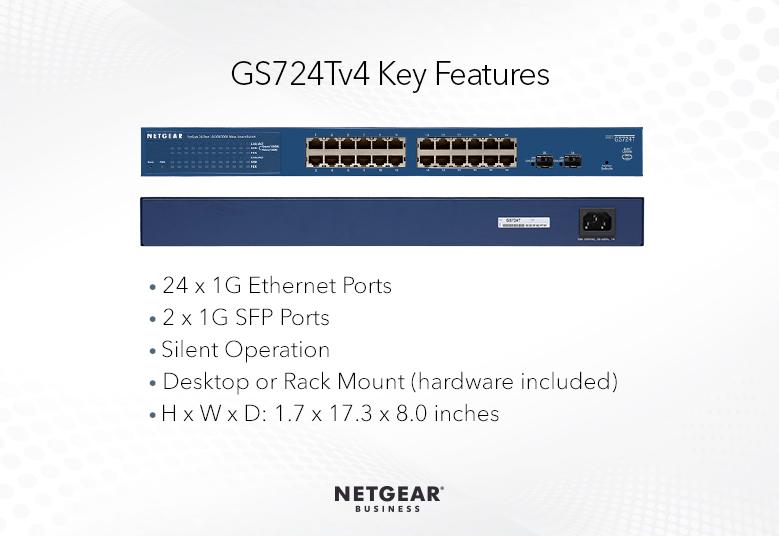 NETGEAR GS724T 24-PORT GIGABIT ETHERNET SMART SWITCH