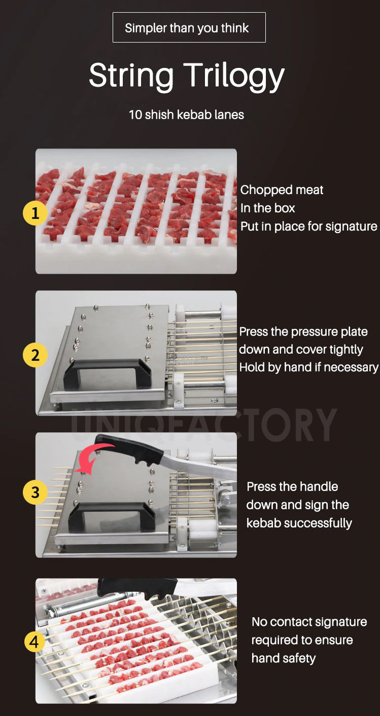 NEW Manual Satay Skewer Doner Cucuk Machine BBQ Mutton Kebab Lamb Meat