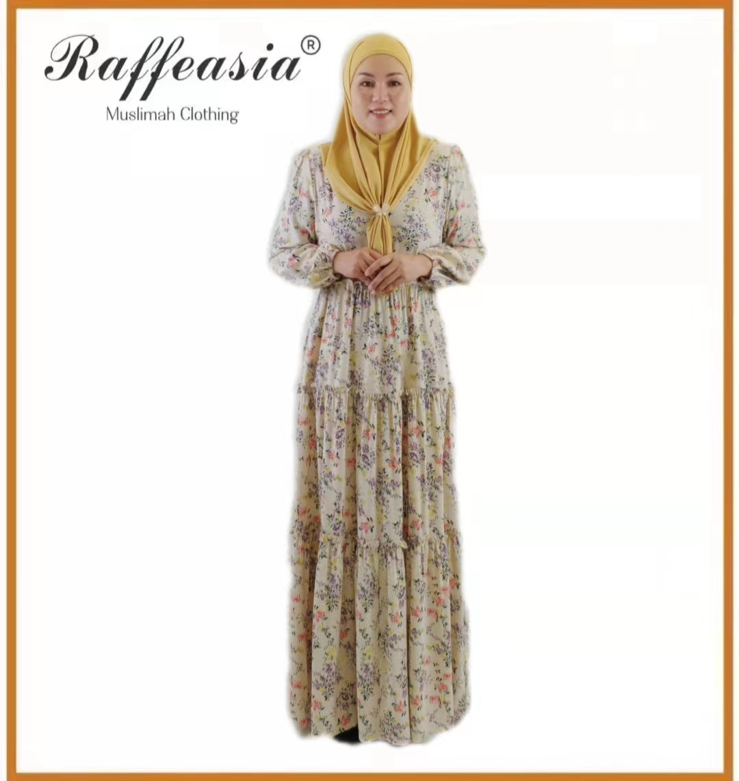NEW&#128293;Raffeasia Dress Muslimah Floral Design 3 Layer Ready Stock