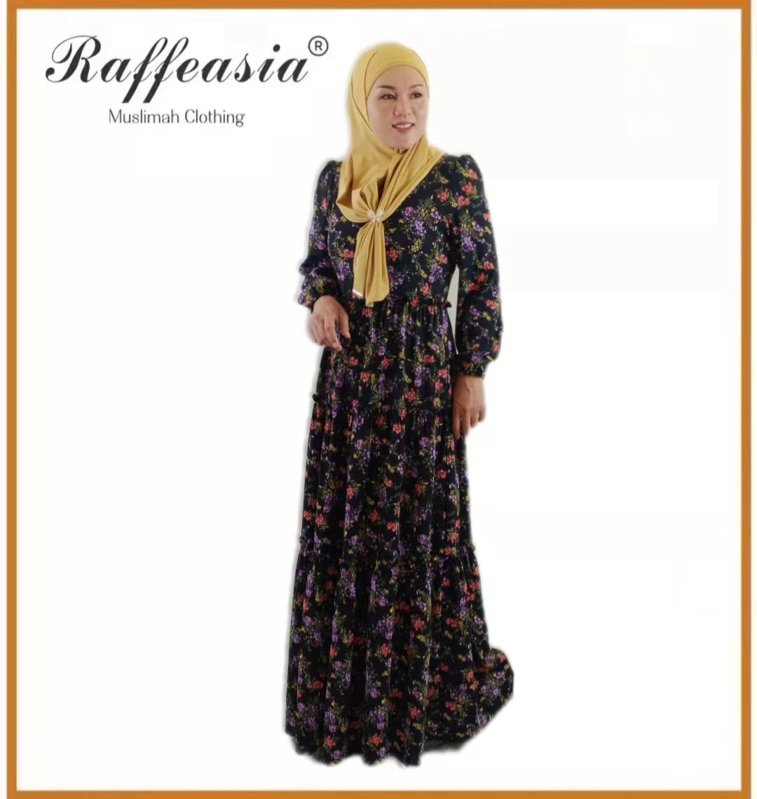 NEW&#128293;Raffeasia Dress Muslimah Floral Design 3 Layer Ready Stock