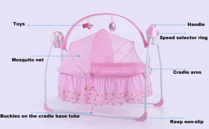 Newborn Automatic Multi Function Cradle Glider Swing Bassinet