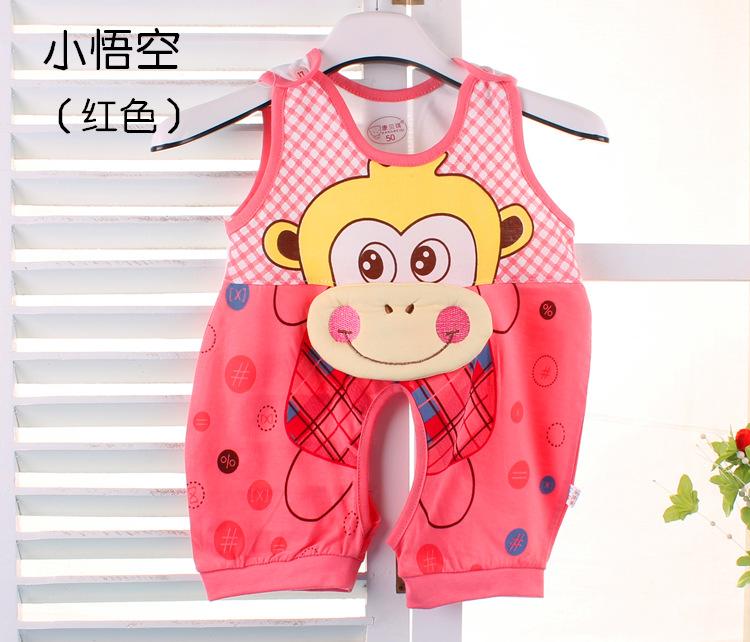 Newborn Baby kid summer sleeveless leotard cotton kids clothes -Monkey