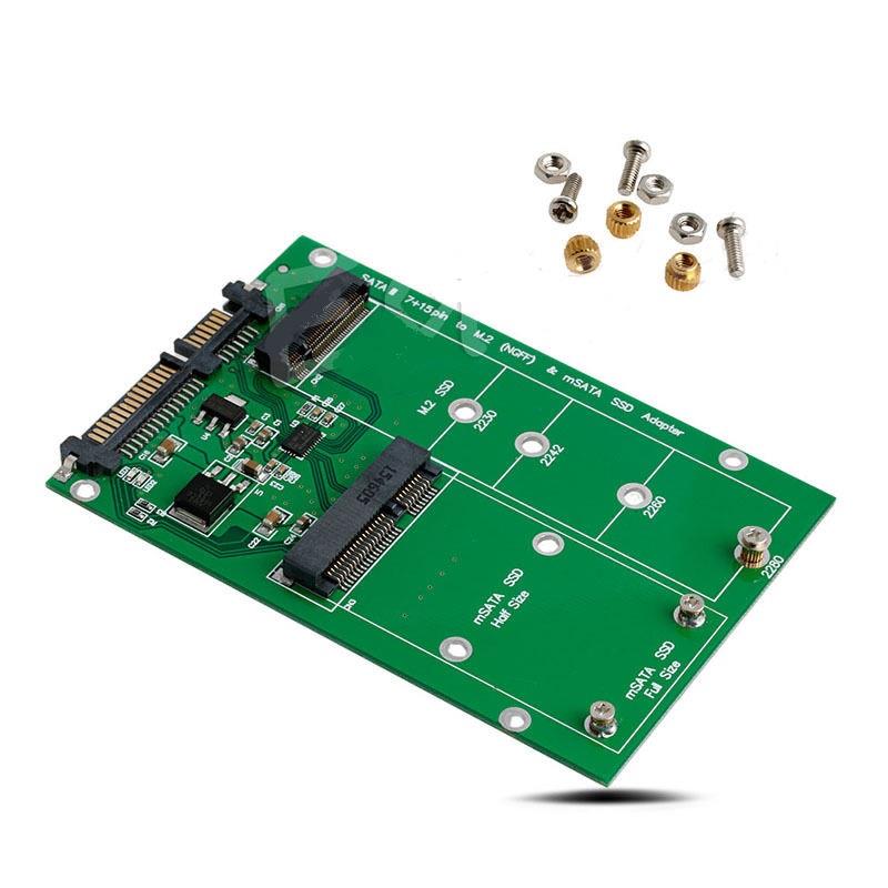 NGFF M.2 B+M KEY or mSATA SSD to SATA III 3 Board Adapter