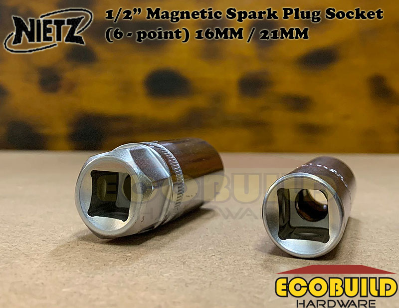 NIETZ 1/2&quot; Magnetic Spark Plug Socket (6 - Point) 16MM / 21MM