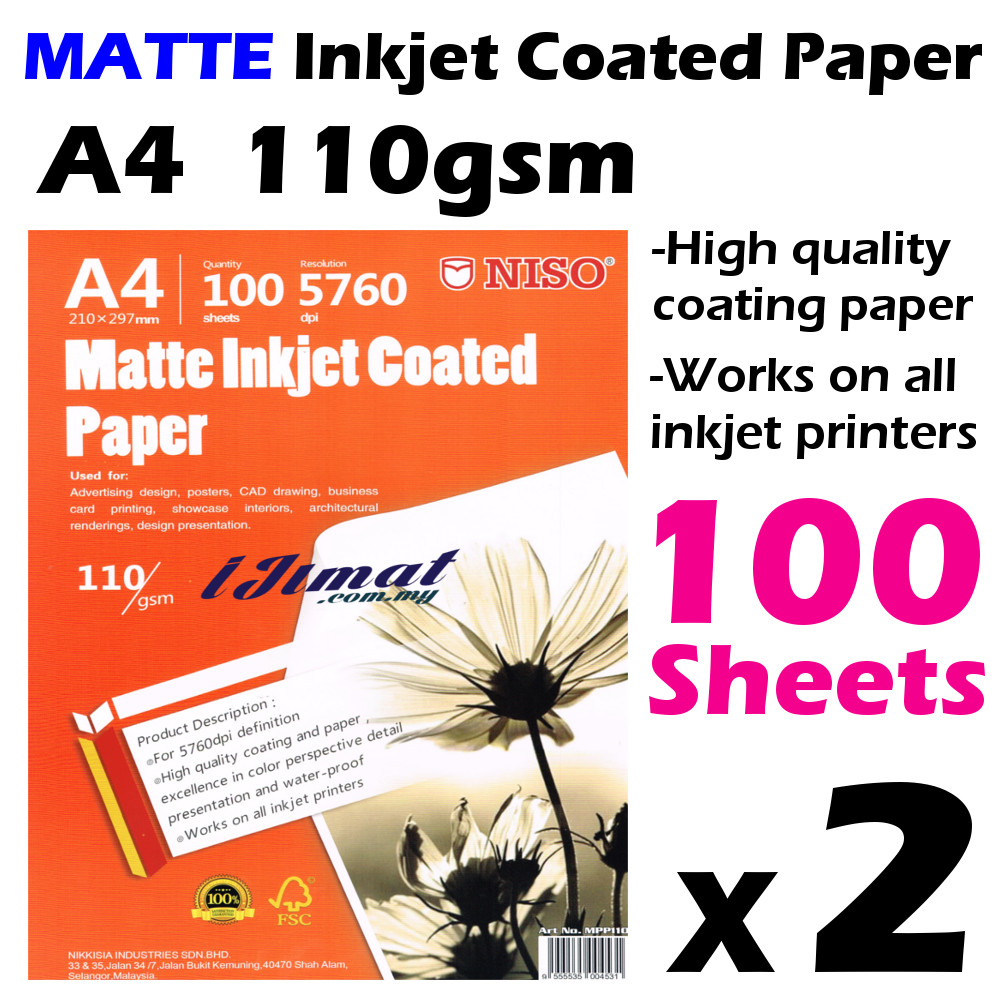 Download NISO A4 Matte Inkjet Coated Photo Pa (end 12/5/2020 5:03 PM) Yellowimages Mockups