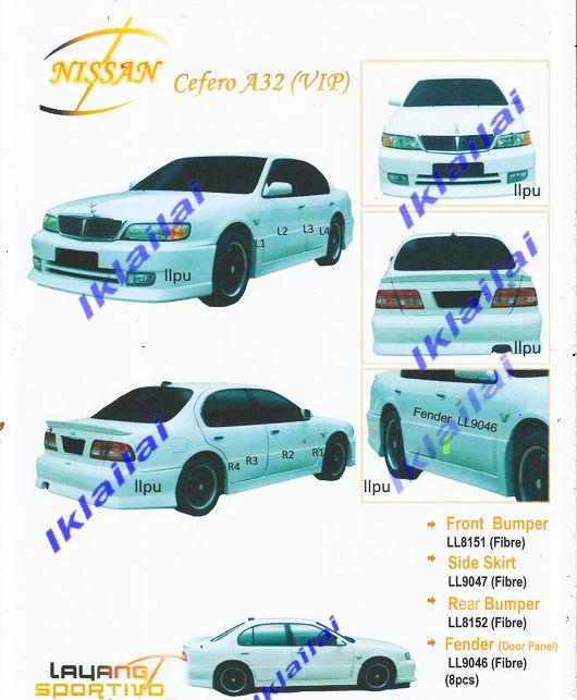 Nissan Cefero A32 VIP Style Full Set Body Kit Fiber Material