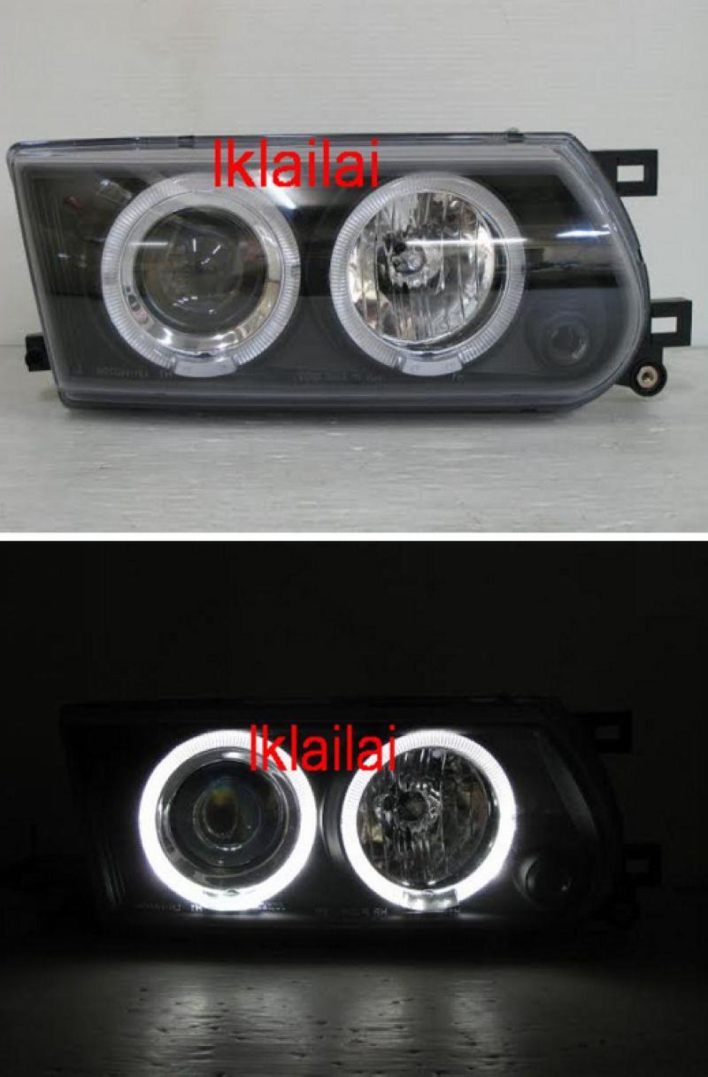 NISSAN SENTRA B13 LED Ring Projector Head lamp Black