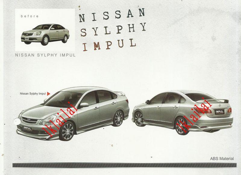 Nissan Sylphy Impul Style Full Set Body Kit ABS Skirting + Spoiler
