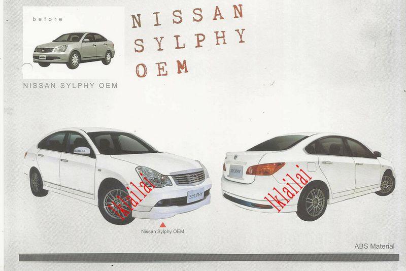 Nissan Sylphy OEM Style Full Set Body Kit ABS Skirting + Spoiler