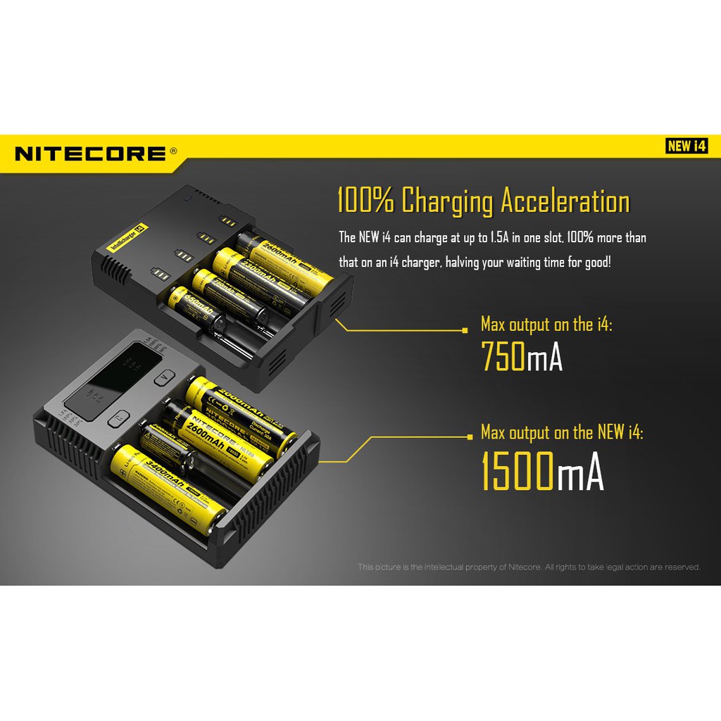 Nitecore i2 i4 New Smart Intelligent Battery Charger Li-ion Ni-MH