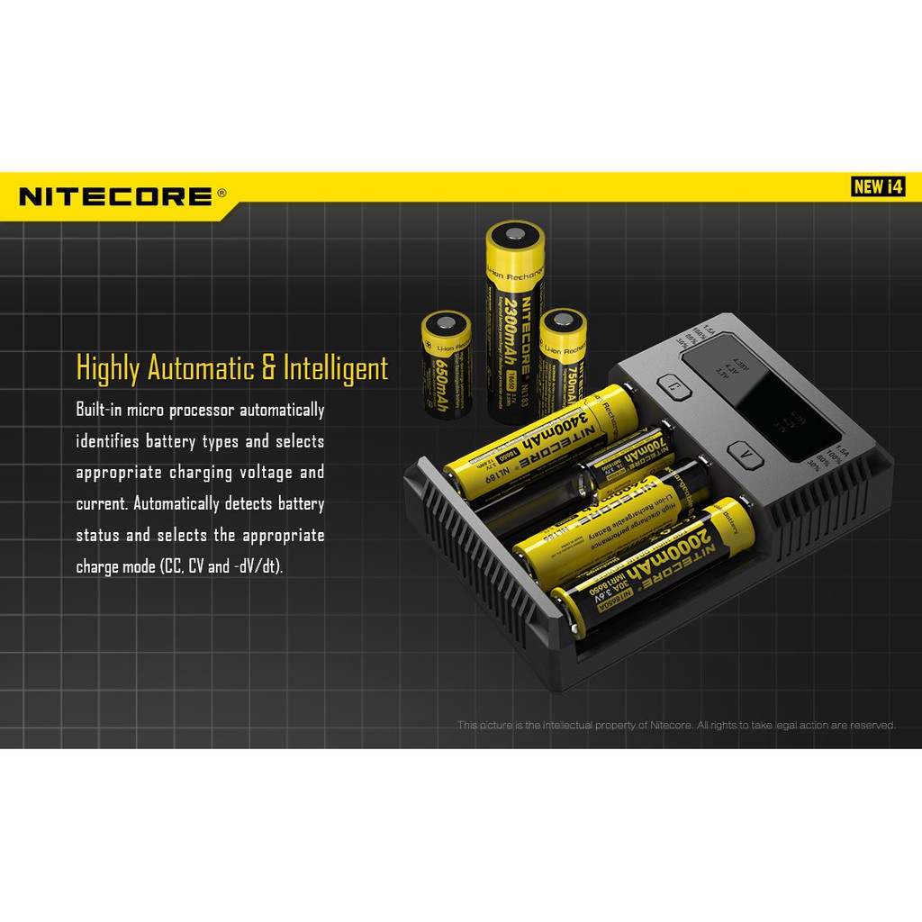 Nitecore i2 i4 New Smart Intelligent Battery Charger Li-ion Ni-MH
