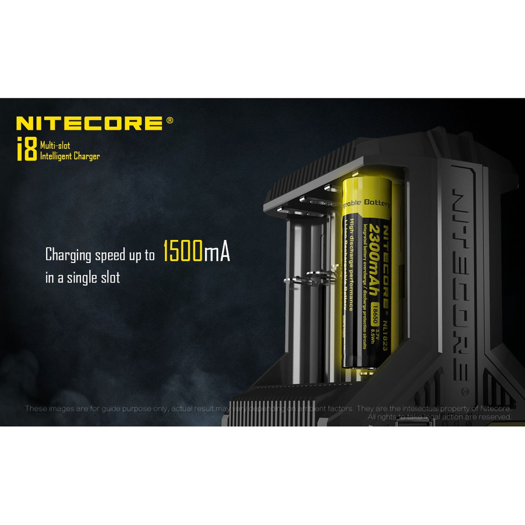 Nitecore New i8 Intelligent Battery Charger Malaysia 2 Pin Plug
