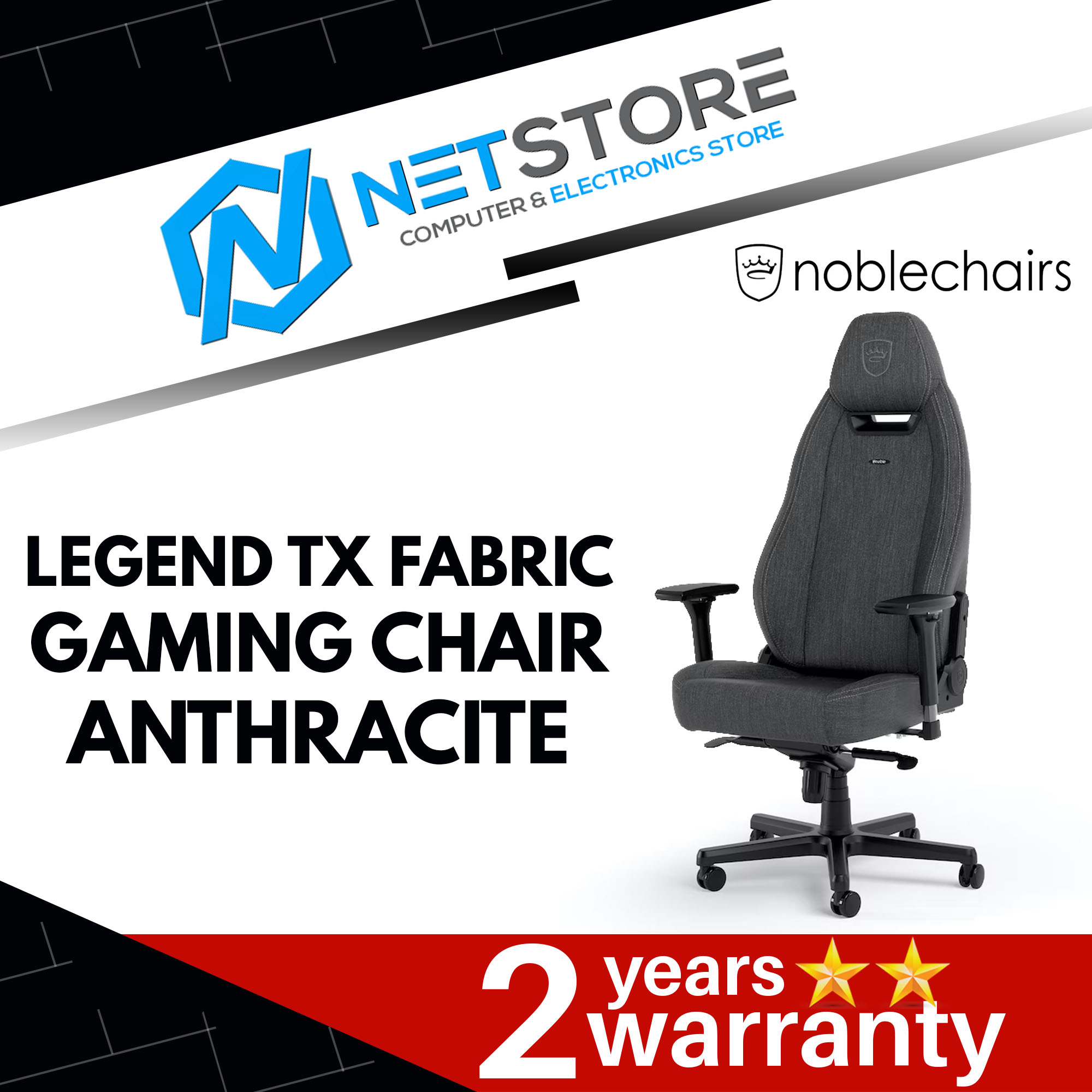 NOBLECHAIRS LEGEND TX FABRIC GAMING CHAIR ANTHRACITE